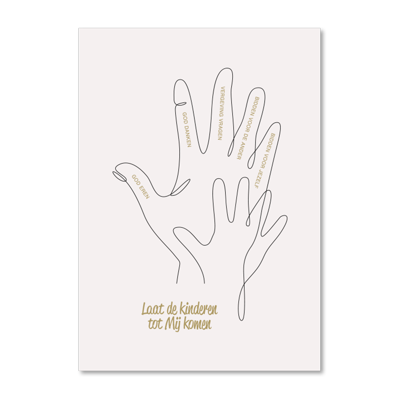 Kaart met gebedshand